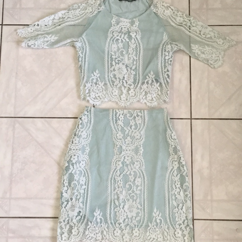 For Love and Lemons Mint Lace Set